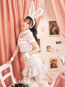 画像1: 【SALE!!】【即日発送】【ハロウィン】【LARME/ラルム掲載】 ツイードセットアップバニー【コスプレ6点セット】【XS-Mサイズ/1カラー】[HC03] (1)