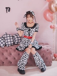 画像17: 【即日発送！】【ハロウィン】ダルメシアンミニフレアワンピース 【コスプレ5点セット】 【S-XLサイズ/1カラー】[HC03] (17)