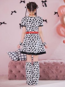 画像18: 【即日発送！】【ハロウィン】ダルメシアンミニフレアワンピース 【コスプレ5点セット】 【S-XLサイズ/1カラー】[HC03] (18)