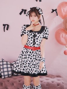 画像6: 【即日発送！】【ハロウィン】ダルメシアンミニフレアワンピース 【コスプレ5点セット】 【S-XLサイズ/1カラー】[HC03] (6)