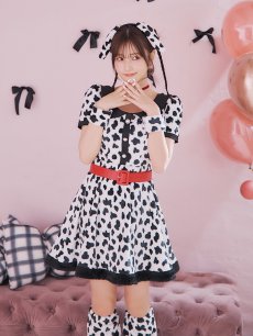 画像7: 【即日発送！】【ハロウィン】ダルメシアンミニフレアワンピース 【コスプレ5点セット】 【S-XLサイズ/1カラー】[HC03] (7)