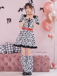 画像8: 【即日発送！】【ハロウィン】ダルメシアンミニフレアワンピース 【コスプレ5点セット】 【S-XLサイズ/1カラー】[HC03] (8)