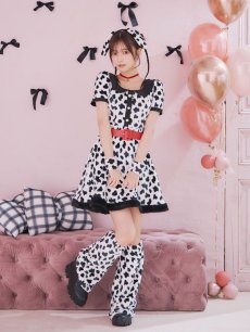 画像9: 【即日発送！】【ハロウィン】ダルメシアンミニフレアワンピース 【コスプレ5点セット】 【S-XLサイズ/1カラー】[HC03] (9)