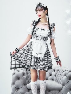 画像10: 【SALE!!】【即日発送！】【ハロウィン】ギンガムチェックメイドワンピース 【コスプレ5点セット】[HC03] (10)
