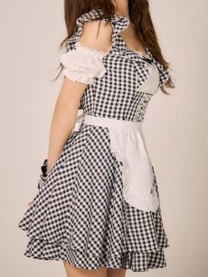 画像21: 【SALE!!】【即日発送！】【ハロウィン】ギンガムチェックメイドワンピース 【コスプレ5点セット】[HC03] (21)