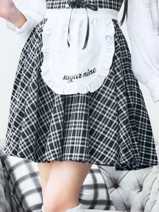 画像22: 【SALE!!】【即日発送！】【ハロウィン】ブラックチェックメイドワンピース 【コスプレ5点セット】[HC03] (22)