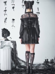 画像19: 【SALE!!】【即日発送！】【ハロウィン】ブラックキャットベロアワンピース 【コスプレ3点セット】[HC03] (19)