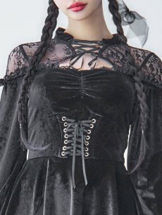 画像20: 【SALE!!】【即日発送！】【ハロウィン】ブラックキャットベロアワンピース 【コスプレ3点セット】[HC03] (20)