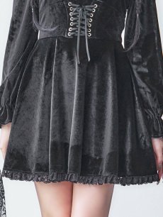 画像21: 【SALE!!】【即日発送！】【ハロウィン】ブラックキャットベロアワンピース 【コスプレ3点セット】[HC03] (21)