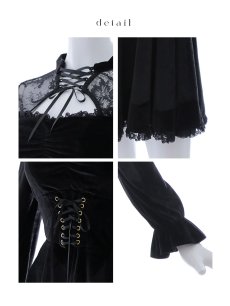 画像24: 【SALE!!】【即日発送！】【ハロウィン】ブラックキャットベロアワンピース 【コスプレ3点セット】[HC03] (24)