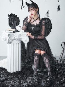 画像11: 【即日発送！】【ハロウィン】ショートインロングデビルワンピース 【コスプレ4点セット】[HC03-H] (11)