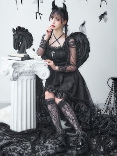 画像12: 【即日発送！】【ハロウィン】ショートインロングデビルワンピース 【コスプレ4点セット】[HC03-H] (12)