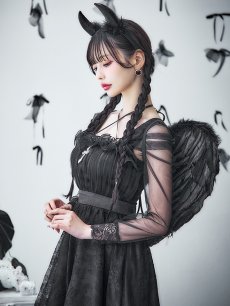 画像13: 【即日発送！】【ハロウィン】ショートインロングデビルワンピース 【コスプレ4点セット】[HC03-H] (13)