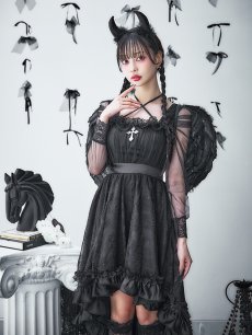 画像14: 【即日発送！】【ハロウィン】ショートインロングデビルワンピース 【コスプレ4点セット】[HC03-H] (14)