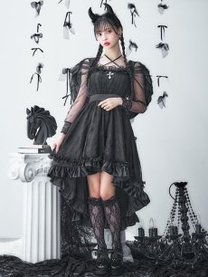 画像1: 【即日発送！】【ハロウィン】ショートインロングデビルワンピース 【コスプレ4点セット】[HC03-H] (1)