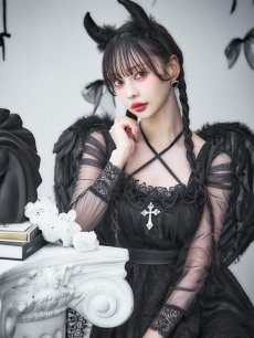 画像6: 【即日発送！】【ハロウィン】ショートインロングデビルワンピース 【コスプレ4点セット】[HC03-H] (6)