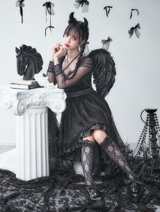 画像8: 【即日発送！】【ハロウィン】ショートインロングデビルワンピース 【コスプレ4点セット】[HC03-H] (8)