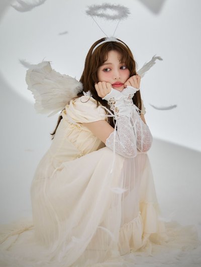 天使プリーツスカートワンピ