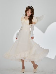 画像2: 【SALE!!】【即日発送！】【ハロウィン】 天使プリーツスカートワンピ 【コスプレ5点セット】 【S-XLサイズ/１カラー】[HC03-H] (2)