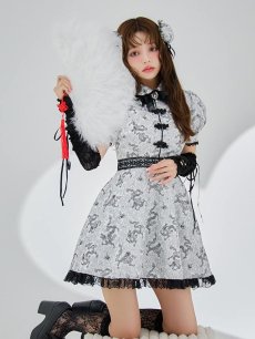 画像3: 【ハロウィン】アームウォーマー付きフレアスカートチャイナ 【コスプレ5点セット】 【S-XLサイズ/4カラー】[HC03] (3)