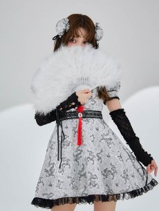 画像12: 【ハロウィン】アームウォーマー付きフレアスカートチャイナ 【コスプレ5点セット】 【S-XLサイズ/4カラー】[HC03] (12)