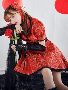 画像5: 【即日発送！】【ハロウィン】アームウォーマー付きフレアスカートチャイナ 【コスプレ点セット】 【S-XLサイズ/２カラー】(SE01YN)[HC03] (5)