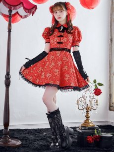 画像8: 【即日発送！】【ハロウィン】アームウォーマー付きフレアスカートチャイナ 【コスプレ点セット】 【S-XLサイズ/２カラー】(SE01YN)[HC03] (8)