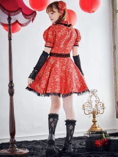 画像13: 【即日発送！】【ハロウィン】アームウォーマー付きフレアスカートチャイナ 【コスプレ点セット】 【S-XLサイズ/２カラー】(SE01YN)[HC03] (13)