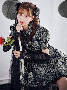 画像2: 【即日発送！】【ハロウィン】アームウォーマー付きフレアスカートチャイナ 【コスプレ点セット】 【S-XLサイズ/２カラー】(SE01YN)[HC03] (2)