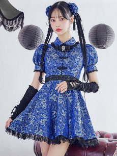 画像4: 【ハロウィン】アームウォーマー付きフレアスカートチャイナ 【コスプレ5点セット】 【S-XLサイズ/4カラー】[HC03] (4)