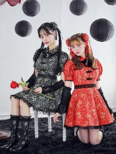 画像3: 【即日発送！】【ハロウィン】アームウォーマー付きフレアスカートチャイナ 【コスプレ点セット】 【S-XLサイズ/２カラー】(SE01YN)[HC03] (3)