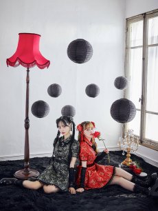 画像5: 【即日発送！】【ハロウィン】アームウォーマー付きフレアスカートチャイナ 【コスプレ点セット】 【S-XLサイズ/２カラー】(SE01YN)[HC03] (5)