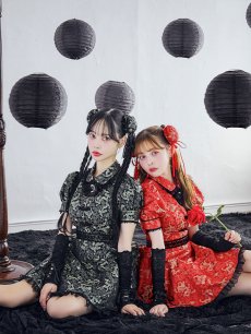 画像7: 【即日発送！】【ハロウィン】アームウォーマー付きフレアスカートチャイナ 【コスプレ点セット】 【S-XLサイズ/２カラー】(SE01YN)[HC03] (7)