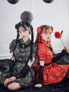 画像8: 【即日発送！】【ハロウィン】アームウォーマー付きフレアスカートチャイナ 【コスプレ点セット】 【S-XLサイズ/２カラー】(SE01YN)[HC03] (8)