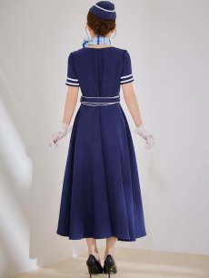 画像17: 【即日発送！】【ハロウィン】CAロングフレアワンピース 【コスプレ5点セット】 【S-XLサイズ/1カラー】[HC03] (17)