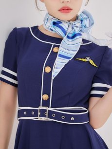 画像18: 【即日発送！】【ハロウィン】CAロングフレアワンピース 【コスプレ5点セット】 【S-XLサイズ/1カラー】[HC03] (18)