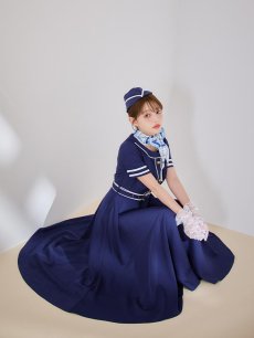 画像6: 【即日発送！】【ハロウィン】CAロングフレアワンピース 【コスプレ5点セット】 【S-XLサイズ/1カラー】[HC03] (6)