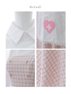 画像42: 【SALE!!】【即日発送！】【ハロウィン】ナースツイードロングフレア 【コスプレ3点セット】 【S-XLサイズ/1カラー】[HC03] (42)