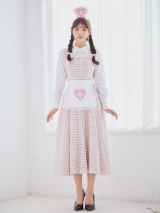 画像4: 【SALE!!】【即日発送！】【ハロウィン】ナースツイードロングフレア 【コスプレ3点セット】 【S-XLサイズ/1カラー】[HC03] (4)