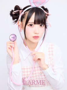 画像2: 【SALE!!】【即日発送！】【ハロウィン】ナースツイードロングフレア 【コスプレ3点セット】 【S-XLサイズ/1カラー】[HC03] (2)