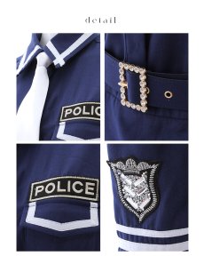 画像41: 【SALE!!】【即日発送！】【ハロウィン】ポリスタイトロング 【コスプレ5点セット】 【S-Lサイズ/1カラー】[[HC03]-B] (41)