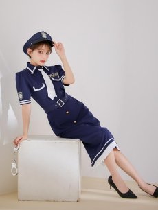 画像2: 【SALE!!】【即日発送！】【ハロウィン】ポリスタイトロング 【コスプレ5点セット】 【S-Lサイズ/1カラー】[[HC03]-B] (2)