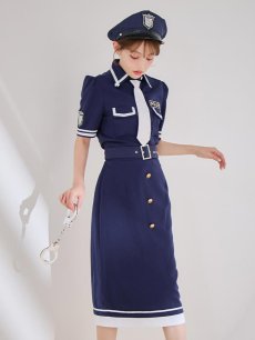 画像3: 【SALE!!】【即日発送！】【ハロウィン】ポリスタイトロング 【コスプレ5点セット】 【S-Lサイズ/1カラー】[[HC03]-B] (3)