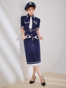 画像4: 【SALE!!】【即日発送！】【ハロウィン】ポリスタイトロング 【コスプレ5点セット】 【S-Lサイズ/1カラー】[[HC03]-B] (4)