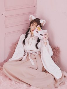 画像6: 【即日発送！】【ハロウィン】猫巫女レース袴 【コスプレ5点セット】 【FREEサイズ/2カラー】[[HC03]-OMN] (6)