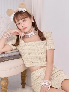 画像1: 【SALE!!】【即日発送】【ハロウィン】ツイードくまセットアップ/ベア 【コスプレ6点セット】 【XS-Mサイズ/1カラー】[HC03] (1)