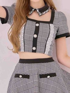 画像13: 【SALE!!】【即日発送】【ハロウィン】 グレンチェックセットアップバニー 【コスプレ6点セット】【XS-Mサイズ/1カラー】[HC03] (13)