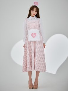 画像4: 【SALE!!】【即日発送！】【ハロウィン】ナースツイードロングフレア 【コスプレ3点セット】 【S-XLサイズ/1カラー】[HC03] (4)