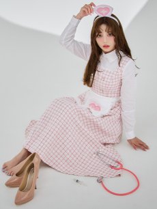 画像8: 【SALE!!】【即日発送！】【ハロウィン】ナースツイードロングフレア 【コスプレ3点セット】 【S-XLサイズ/1カラー】[HC03] (8)