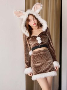 画像11: 【即日発送】【ハロウィン】キルティングビジューうさぎ【コスプレ4点セット】【XS-XLサイズ/1カラー】[HC03] (11)